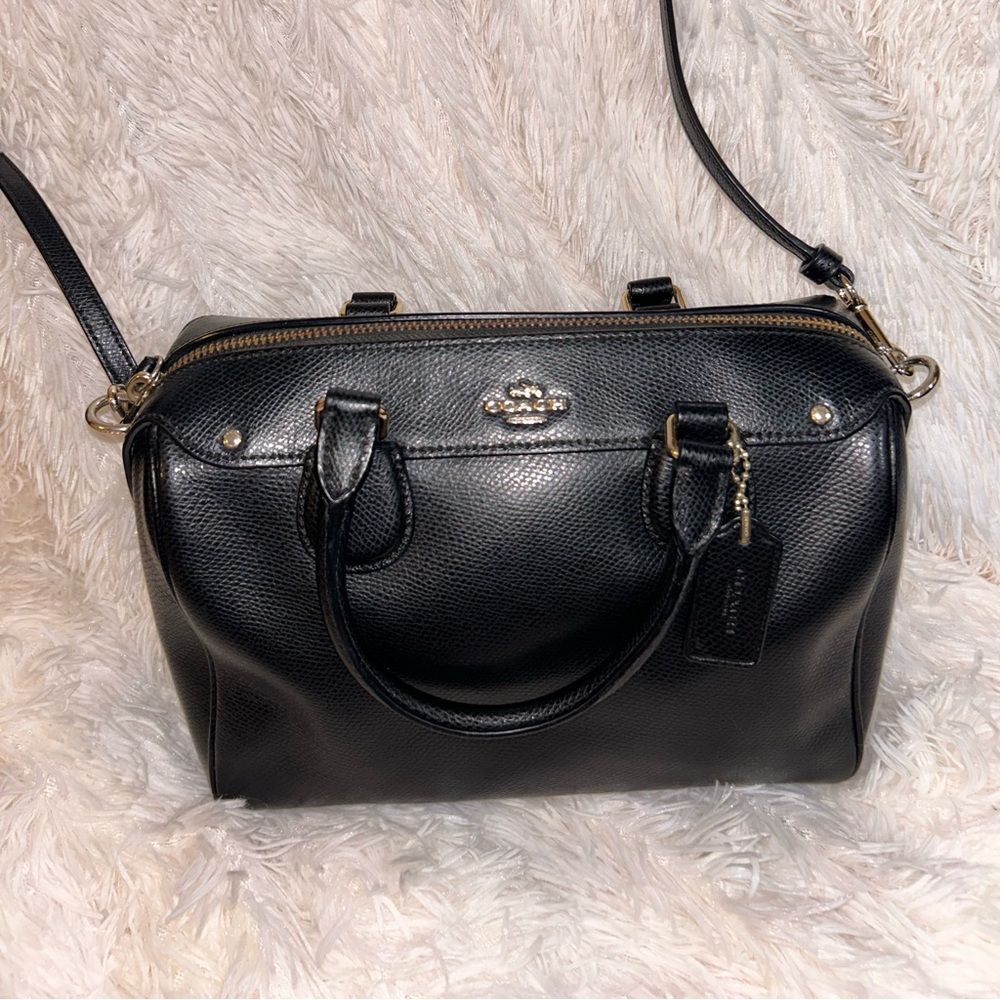 Gently loved black coach satchel
